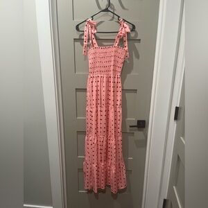 Pink Polka Dot Maxi Dress